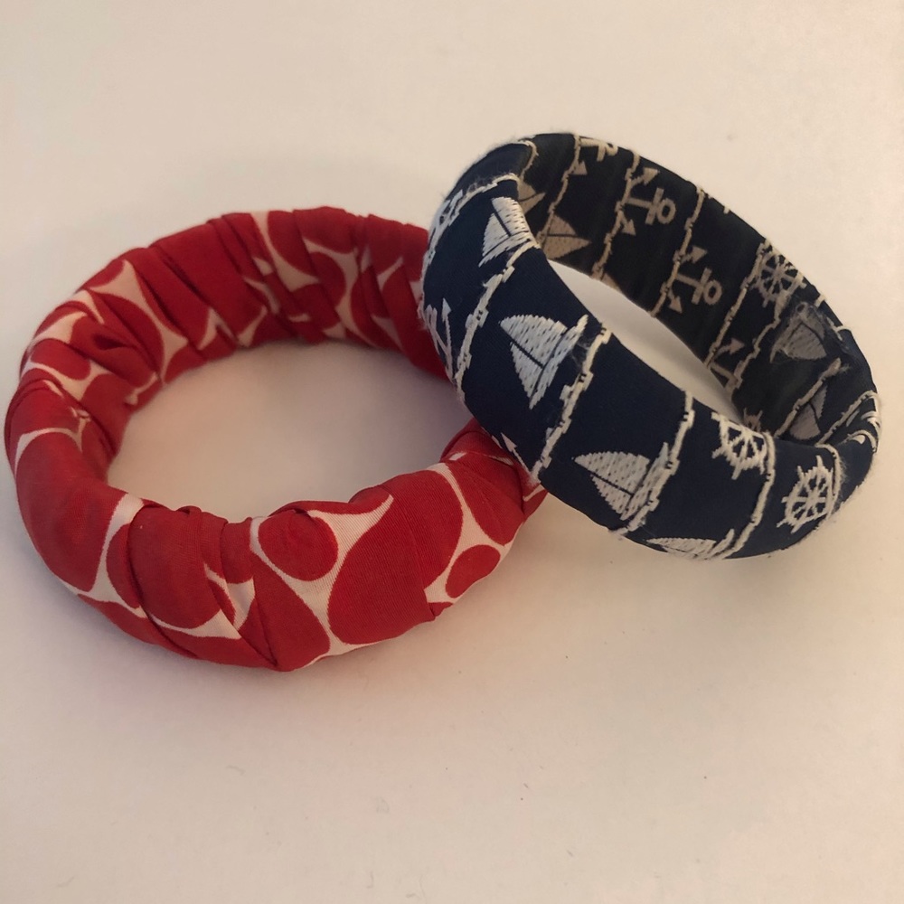 Fabric Wrapped Nautical Bangle Bracelets